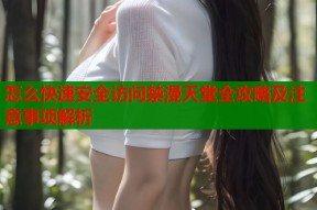 怎么快速安全访问禁漫天堂全攻略及注意事项解析